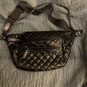 MZ Wallace Moondust Metallic Lacquer Crosby Crossbody Sling bag